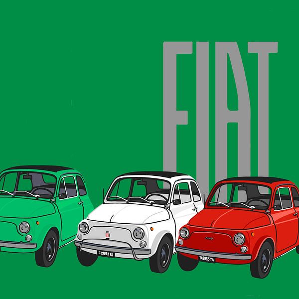 Fiats auf grün von Jole Art