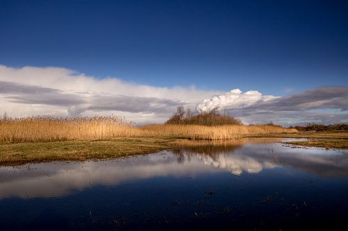 Wolkenpartij boven waterwingebied Ouddorp