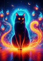 illustratie zwarte kat