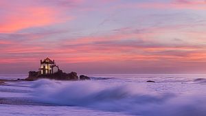 Sonnenuntergang bei der Capela do Senhor da Pedra, Vila Nova de Gaia, Portugal