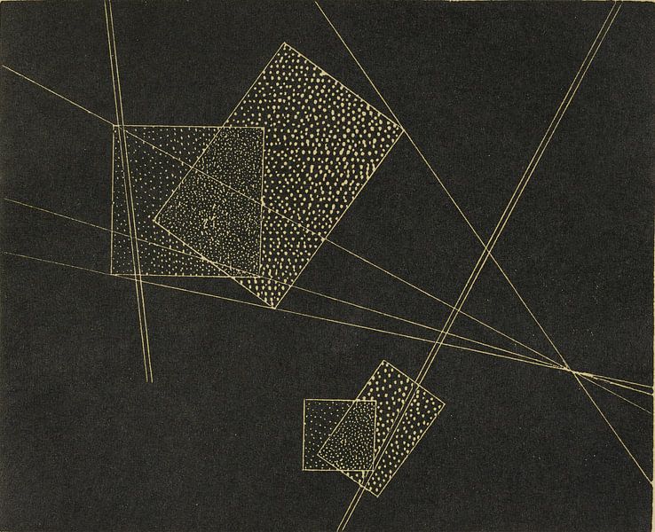 Bauhaus, László Moholy-Nagy, zonder titel (Compositie II) - 1928 van Atelier Liesjes