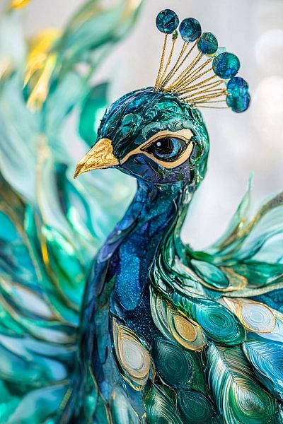 Eleganter Pfau mit bunten Details von Imperial Art House