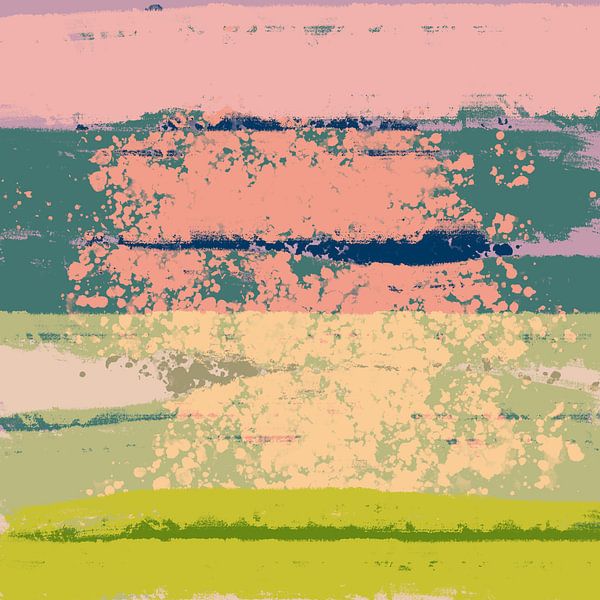 Vibrant Pastel Dreamland. Modern abstract landscape by Dina Dankers