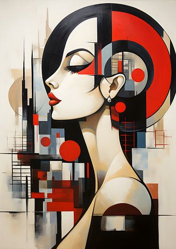 Frau im Konstruktivismus Stil