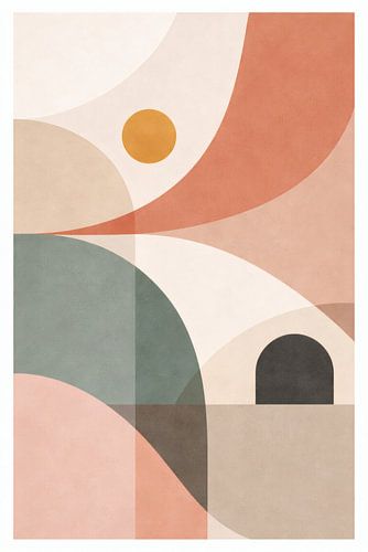 Abstract Minimal Landschap Muurkunst