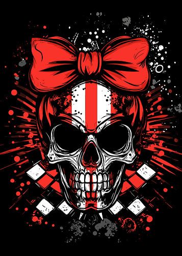 Harajuku schedel met rode strik