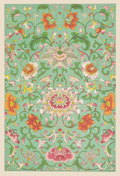 Chinesisches Blumenmuster im Vintage-Look von Oude Meesters Atelier