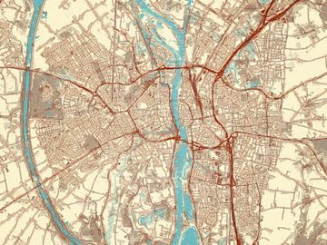 Karte von Maastricht im Stil von Blue & Cream von Map Art Studio