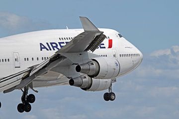 Boeing 747 van Air France tijdens landing in Miami van Ramon Berk