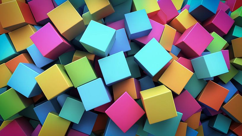 Bunte Würfel in 3D von Jonas Weinitschke