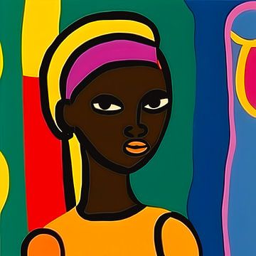 Collage Illustratie 1: Afrikaans meisje met hoofddoek van All Africa