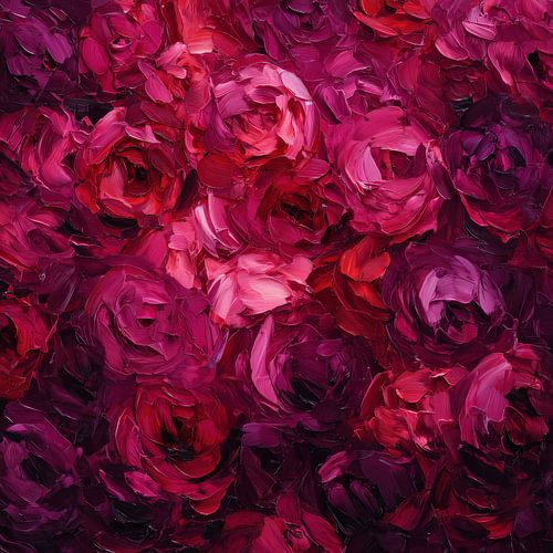 Abstract purple and pink roses