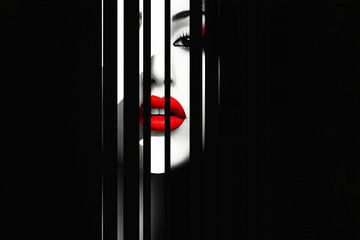 Visage caché derrière des bandes noires sur Poster Art Shop