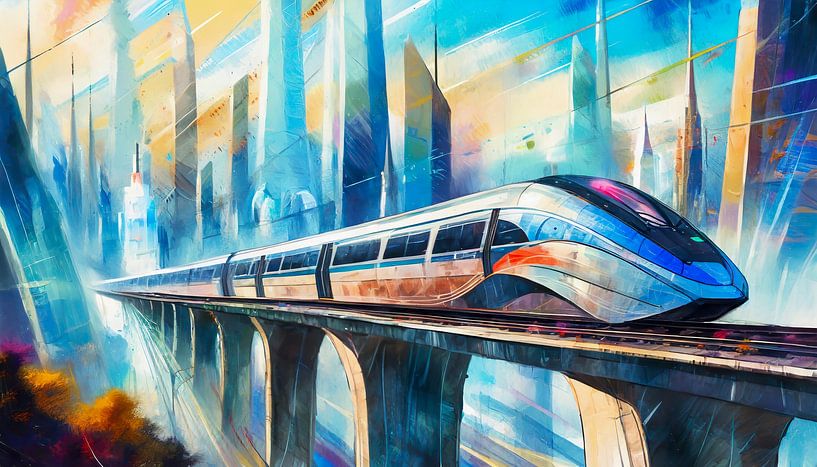 Train à grande vitesse à pleine vitesse par Kees van den Burg