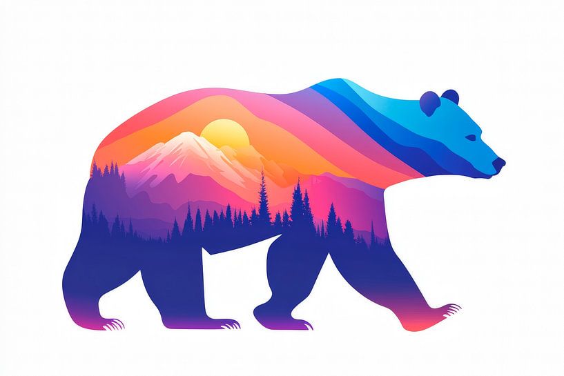 Bear landscape in the shade by Poster Art Shop