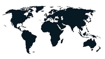 World Map Black by WereldkaartenShop