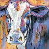 Mmmmmoo - Peinture de vache La vache qui pense - Art de la vache sur Caprices d'Art
