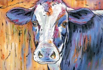 Mmmmmmmoo - Cow Painting The Thinking Cow - Cow Art by Kunst Kriebels