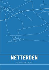 Blueprint | Carte | Netterden (Gelderland) sur Affiches de lieux