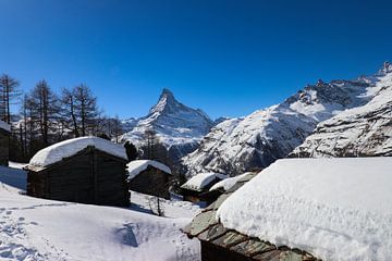 De iconische Matterhorn vanuit Tufteren in Valais Zwitserland