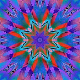 Mandala P993 Red Green Blue von Claudia Gründler