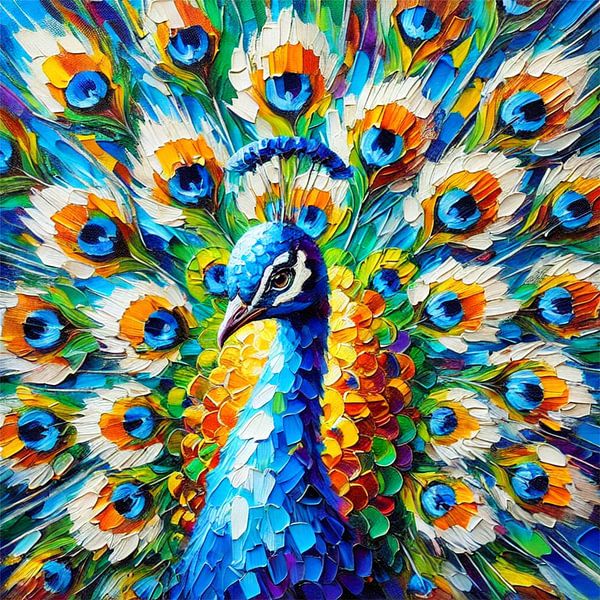 Majestätischer Pfau- digital Actylic von Eric Nagel