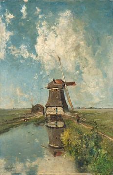 Een molen aan een poldervaart, Paul Joseph Constantin Gabriël