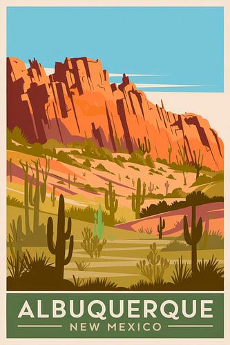 Albuquerque, New Mexico Vintage Reisposter