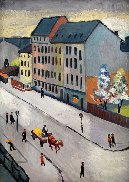 August Macke.Street in gray by 1000 Schilderijen