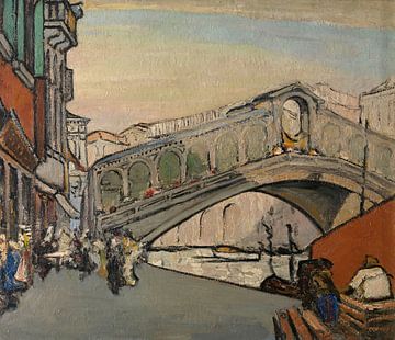 Jules Schmalzigaug - De Rialtobrug in Venetië (1913) van Peter Balan