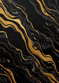 Luxury Black and Gold Abstract Art by Ern Setiawan