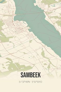 Vintage landkaart van Sambeek (Noord-Brabant) van MijnStadsPoster