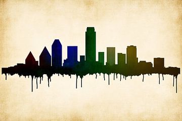 Vintage skyline kunst met kleuren van Imperial Art House