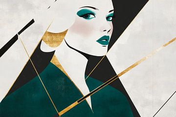 Elegant woman in geometric style by Poster Art Shop