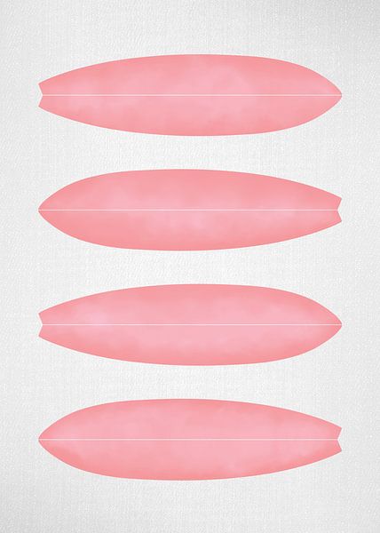 Surfplanken in Roze van Gal Design