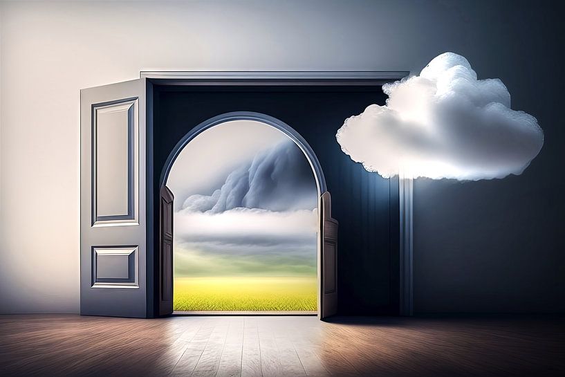 Porte lumineuse vers les nuages par Frank Heinz