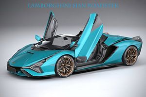 Lamborghini Sian Roadster mit Text