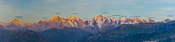 Zonsondergang in de Zwitserse alpen van Reinier Holster