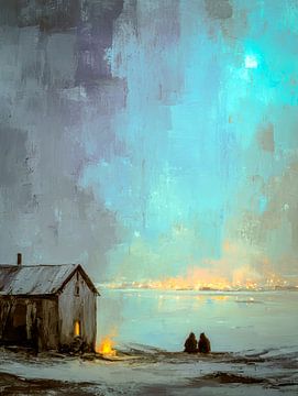 Nuit et aurores boréales sur Vlindertuin-Art