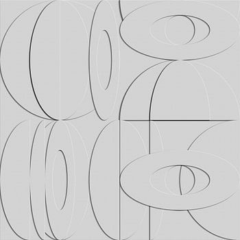 Art géométrique moderne abstrait et minimaliste. Ovales blancs en apparence 3d