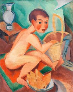 Dorothea Maetzel-Johannsen - Naakt met mand en peren (1918)