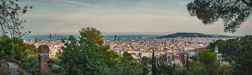 Een panoramisch uitzicht over Barcelona van Jonas Röjestål
