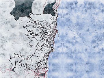 Karte von Bastia im stil 'White winter' von Maporia