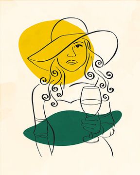 Vrouw met wijnglas van Tanja Udelhofen
