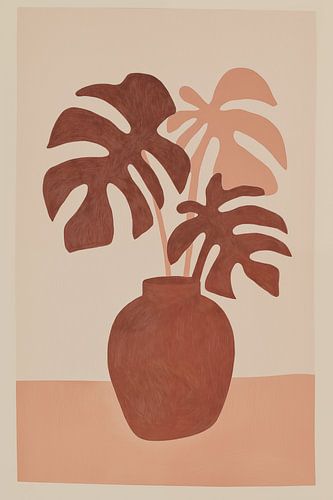 Decoratieve bruine boho monstera