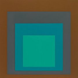Josef Albers - Homage to the Square, brown, green . High Resolution by Vivanne