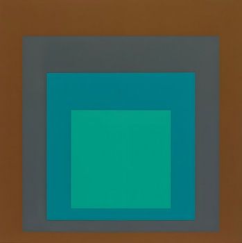 Josef Albers - Homage to the Square, brown, green . High Resolution