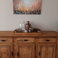 Klantfoto: Flowers van Gena Theheartofart, op canvas