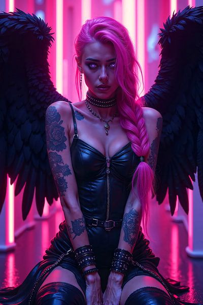 NEON SUCCUBUS: La Séductrice de la Nuit Cyberpunk par INFERAURUM
