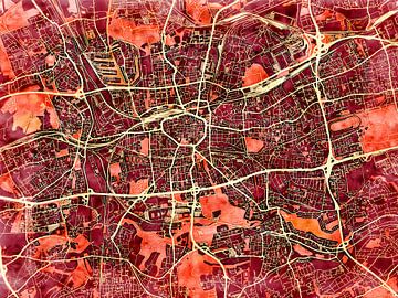 Kaart van Dortmund in de stijl 'Amber Autumn' van Maporia